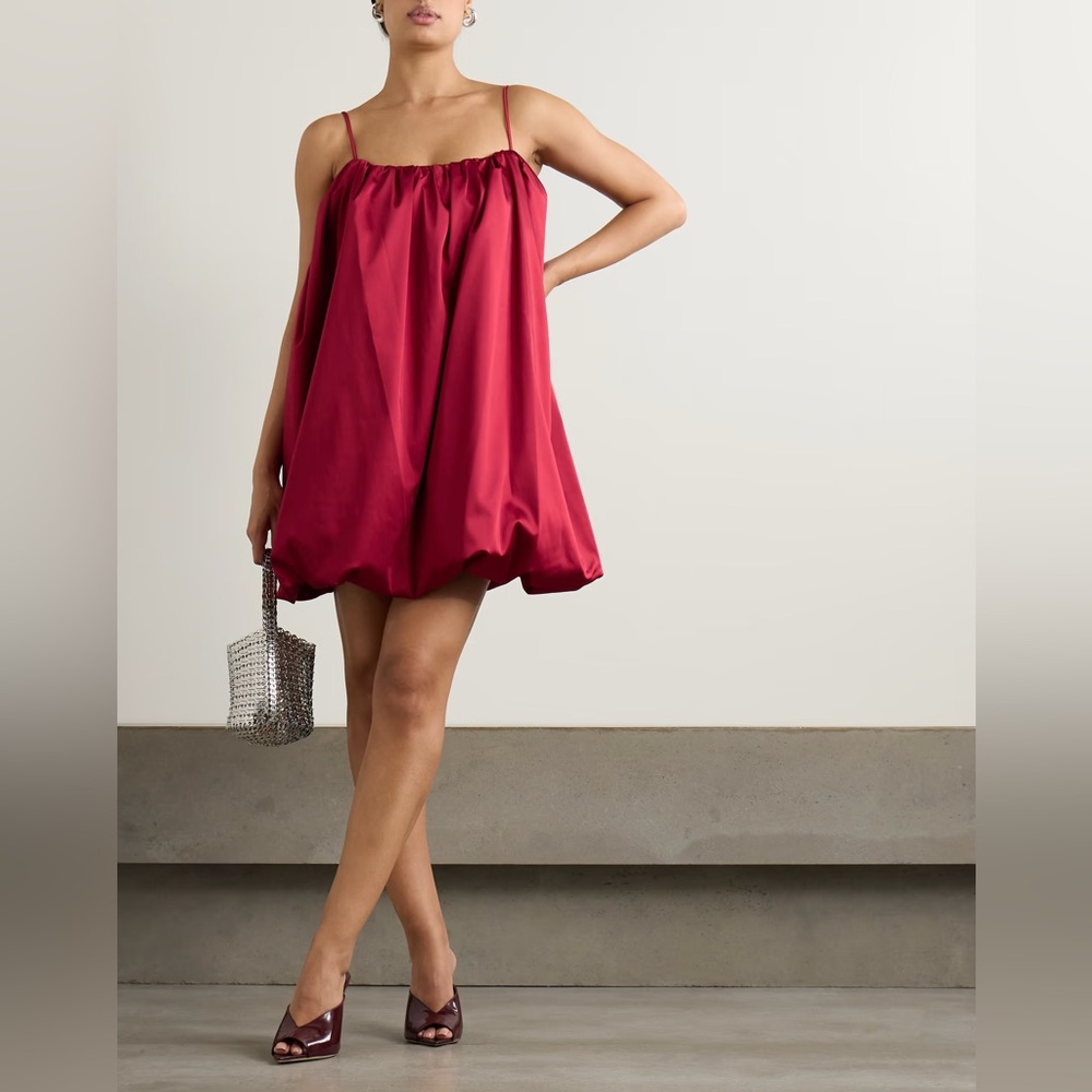 NWT SIMKHAI MINI BUBBLE DRESS IN CHERRY - SIZE 2